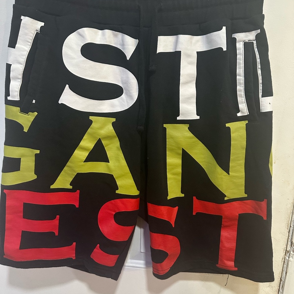 Hustle Gang Black and White Graphic Shorts